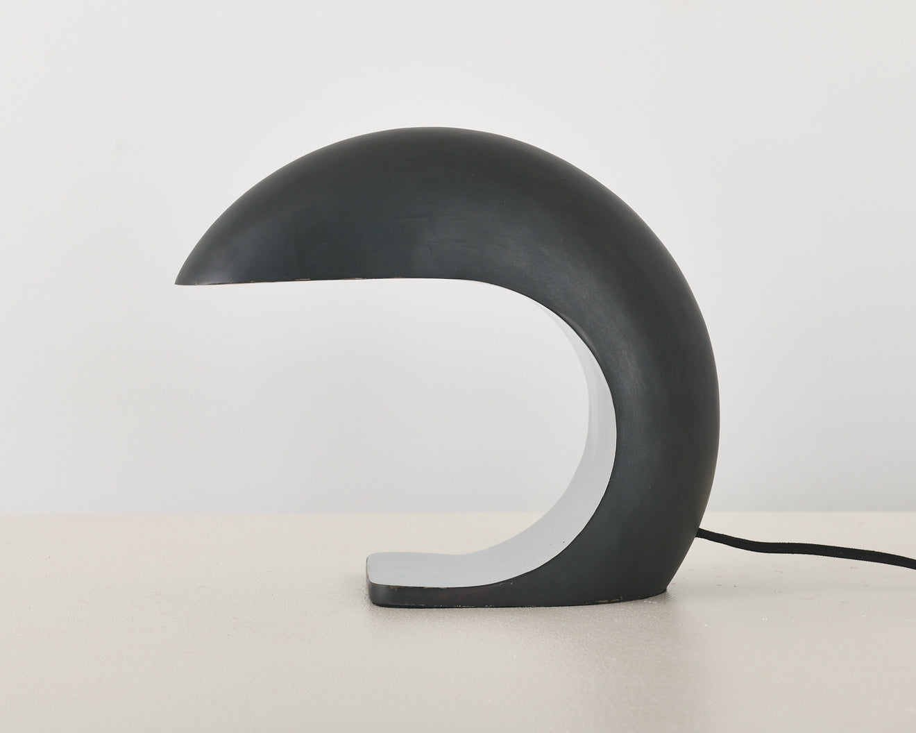MEDIUM BRONZE AND STAINLESS NAUTILUS LAMP BY CHRISTOPHER KREILING